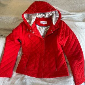 Calvin Klein Women's Vibrant Red Puffer Jacket